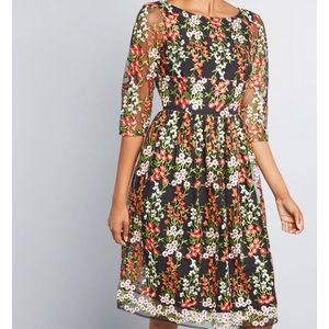 Duly Dreamy Embroidered A-Line Dress